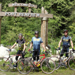 Victoria Gran Tour cyclists in Port Renfrew, BC