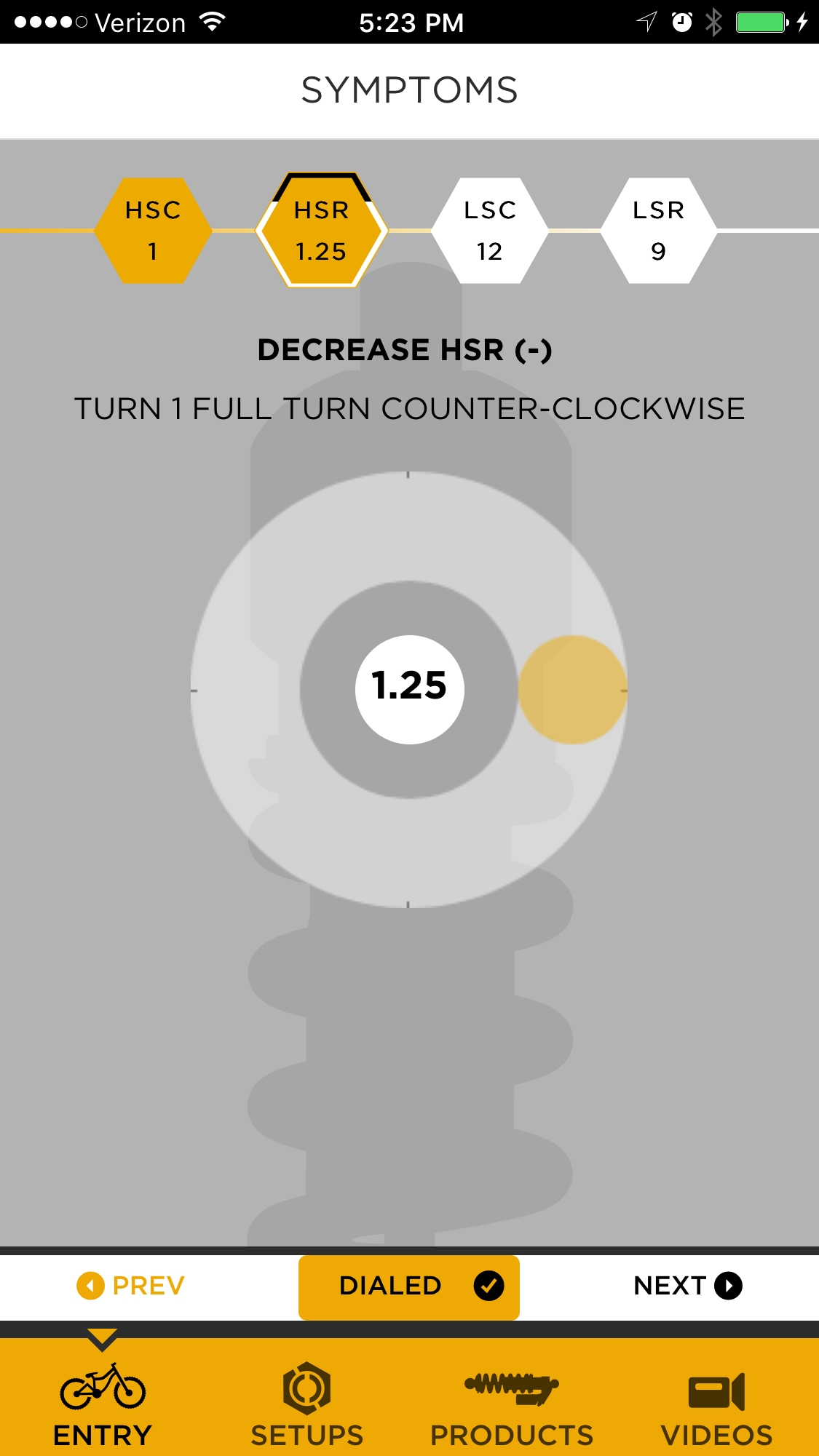 Dialed suspension tuning app from Cane Creek