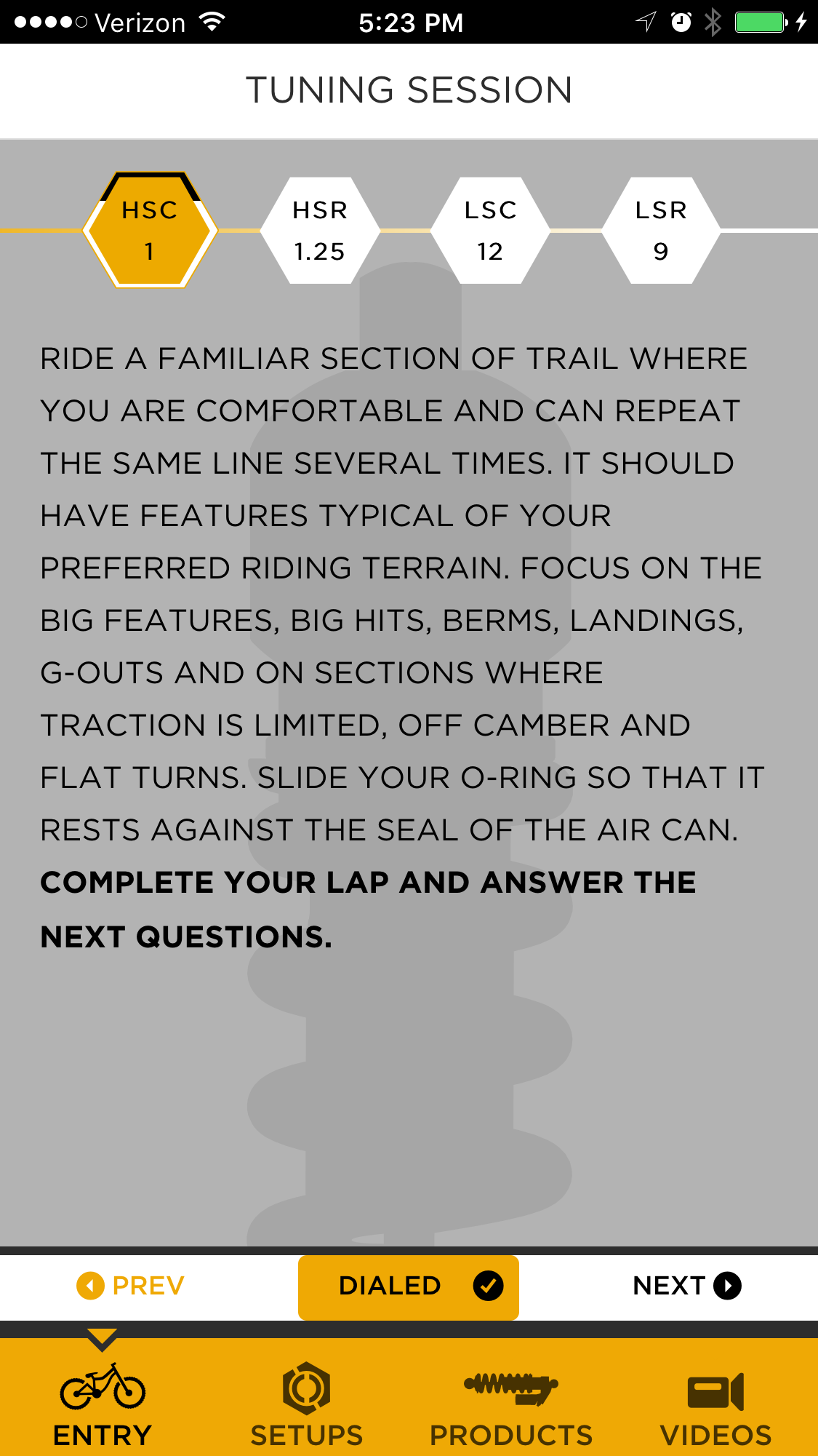 Dialed suspension tuning app from Cane Creek